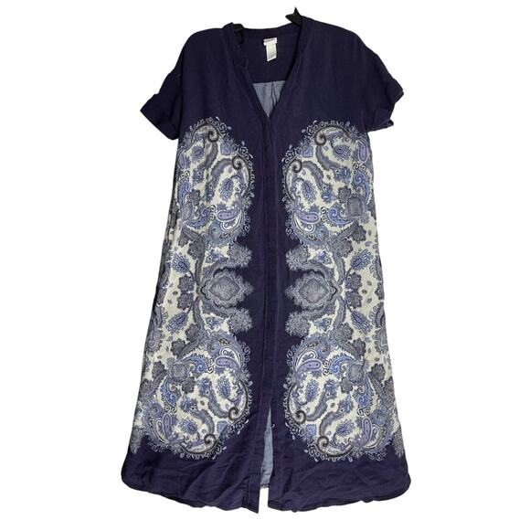 HM Midi Dress Womens Size 8 Purple Floral Button Up Short Sleeve FAIR CONDITION - Picture 1 of 7